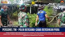 Sinergitas TNI Polri Lakukan Baksos Di Pura Segara Ampenan