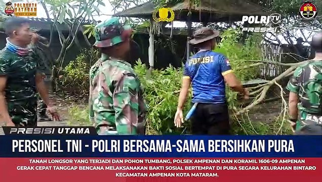 Sinergitas TNI Polri Lakukan Baksos Di Pura Segara Ampenan