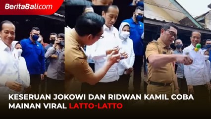 Keseruan Jokowi dan Ridwan Kamil Coba Mainan Viral Latto-Latto