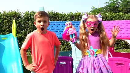 Diana and Roma change the time and play with the dolls