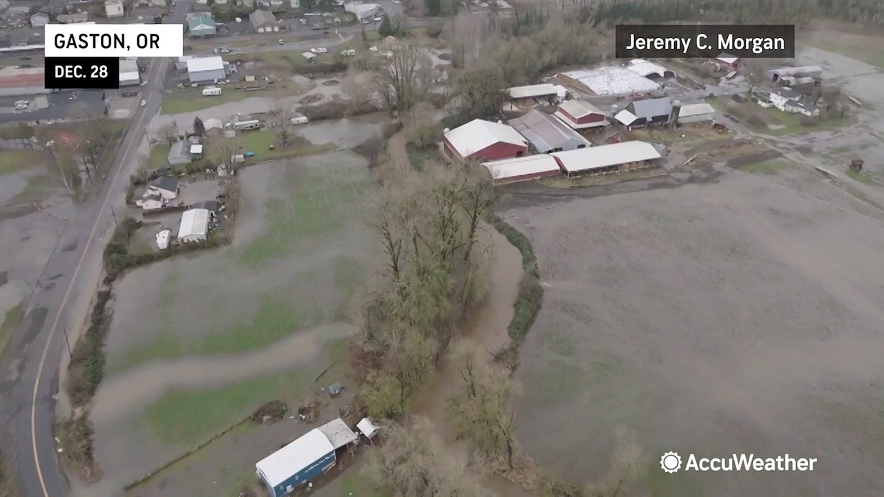Drone footage of flooding in Oregon - video Dailymotion