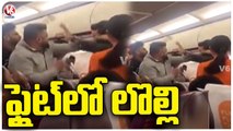 Fight Between Passengers In Flight ,Video Goes Viral _ V6 News (1)