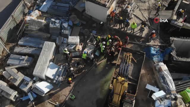 Ataşehir'de metro şantiyesinde merdiven boşluğuna düşen işçi yaralandı