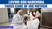 PM Modi and his mother Herraben Modi’s heart-touching moments, Watch | Oneindia News *News