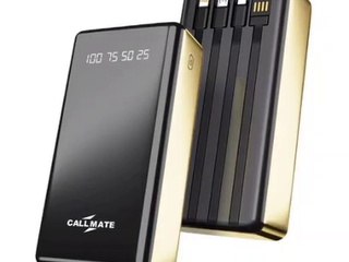 Callmate 30000 mAh Lithium Polymer Power Bank T801 with 15 Watt Fast Charging, Golden