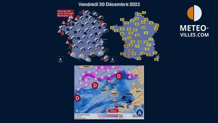 prévisions météo villes du jeudi 29 décembre 2022