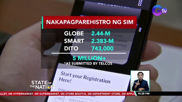 NTC, kumpiyansang maaabot ang target na bilang ng registered sim sa loob ng 180 days | SONA