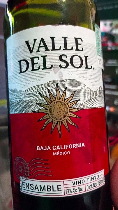 Abriendo una botella de vino tinto valle del sol de baja california mexico