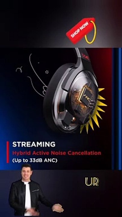 boAt Nirvana 751 ANC Netflix Stream Edition Hybrid Active Noise Cancelling Bluetooth Over Ear Headphones with Up to 65H Playtime, ASAP Charge, Ambient Sound Mode, Immersive Sound, Carry Pouch(Black)