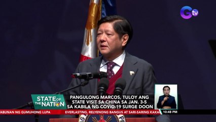 Download Video: Pangulong Marcos, tuloy ang state visit sa China sa Jan. 3-5 sa kabila ng COVID-19 surge doon | SONA