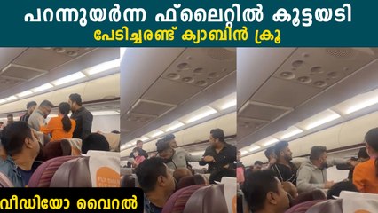 ആകാശത്ത് വെച്ച് വിമാനത്തിൽ കൂട്ടയടി,ഞെട്ടൽ