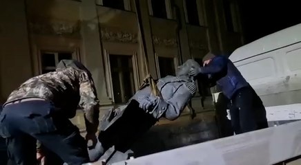 Ukraine dismantles statue of Russian empress Catherine the Great in Odessa