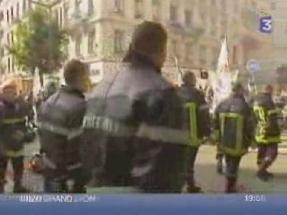 Manifestation Pompiers Lyon