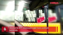 İstanbul’da İETT otobüsüyle kağıt havlu sevkiyatı kamerada