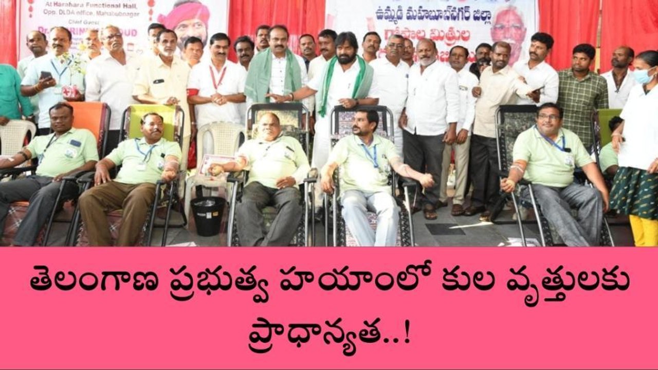 మహబూబ్ నగర్: రాష్ట్ర ప్రభుత్వం ఏర్పడ్డాకే కులవృత్తులకు న్యాయం