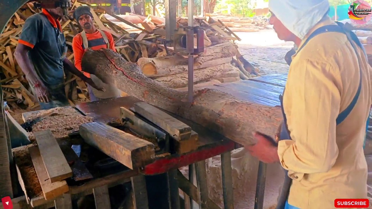 wood cutting in indian saw mill wood working Bandsaw mill projects