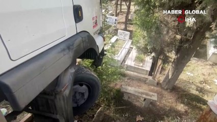 Mezarlıkta askıda kaldı... ’’Navigasyon gösterdiği için buraya girdim’’