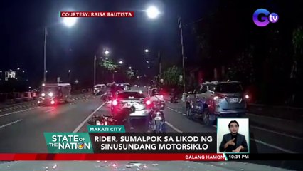 Rider, sumalpok sa likod ng sinusundang motorsiklo | SONA