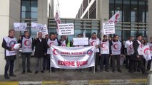 Genel Sağlık İş Sendikası Üyelerinden Edirne'de Protesto