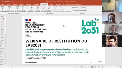 Webinaire de restitution du Lab2051 du 6 décembre 2022 : les défis de l'autoconsommation collective