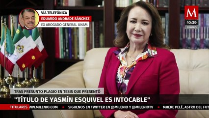 "El título de Yasmín Esquivel es intocable": ex abogado general de la UNAM