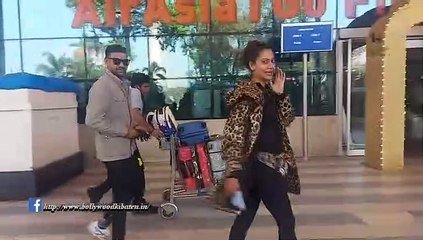 Sangram Singh and Payal Rohatgi spotted at Mumbai Airport