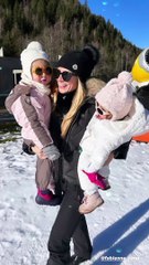 Carole Carat en vacances à la montagne avec sa famille.