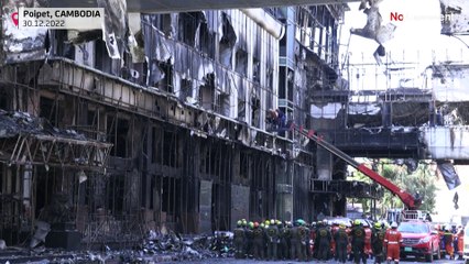 Search resumes for bodies in Cambodia casino fire