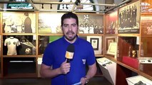 Direto de Santos, repórter Tiago Salazar mostra parte do acervo do Museu Pelé