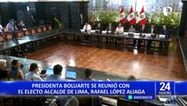 Presidenta Dina Boluarte se reúne con Rafael López Aliaga, alcalde electo de Lima