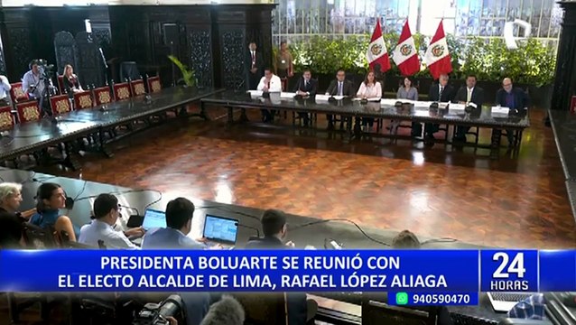 Presidenta Dina Boluarte se reúne con Rafael López Aliaga, alcalde electo de Lima