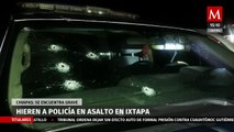En Ixtapa, Chiapas, delincuentes asaltan gasolinera; un policía resulta lesionado tras persecución