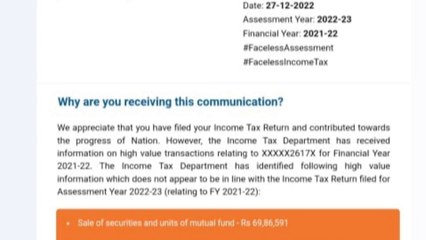High Value Transaction income tax notice | E- Campaign