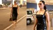 Urvashi Rautela Leather Black Bodycon Dress में लगी Glamorous Look Viral । Boldsky *Entertainment
