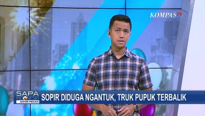 Kecelakaan Tunggal! Mobil Boks Bermuatan Pupuk Kompos Terbalik di Tol Lingkar Luar Arah Tangerang