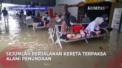 Скачать видео: Penampakan Banjir Stasiun Semarang Tawang Jelang Tahun Baru, Sejumlah Perjalanan Terganggu