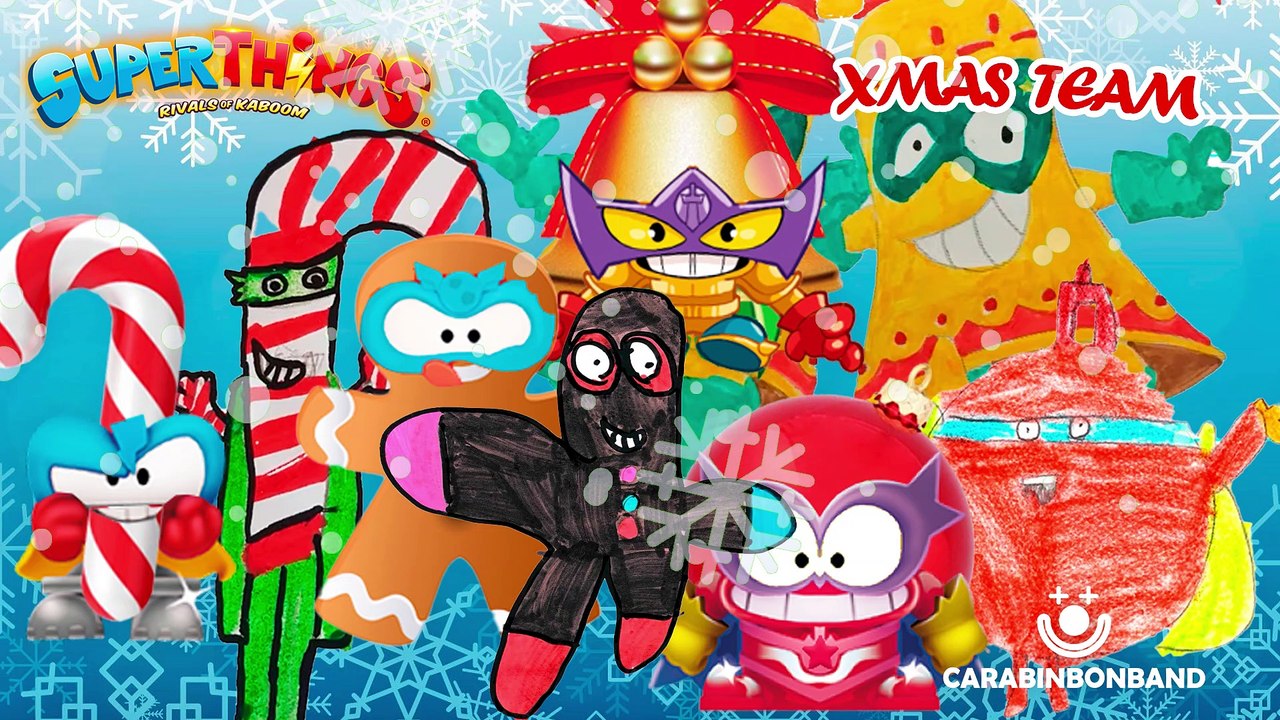 Dibujos superzings niños Vs. superthings inventados Navidad - By CARA BIN BON BAND