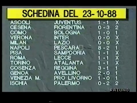 90° MINUTO : STAGIONE 1988-89, 23 OTTOBRE 1988!