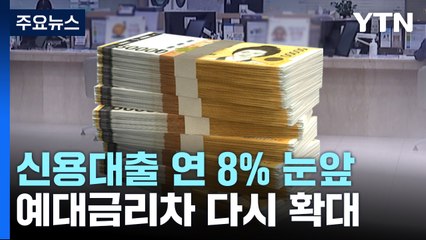 신용대출 연 8% 눈앞...예대금리차 다시 확대 / YTN