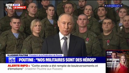 "Toutes ces personnes sont nos héros": le message de Vladimir Poutine aux militaires russes sur le front en Ukraine