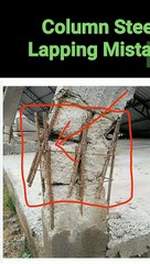 Column steel lapping mistake