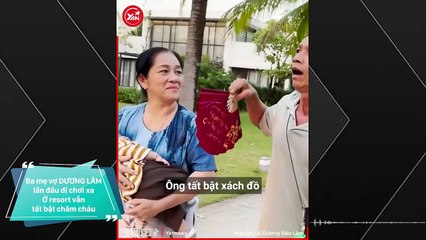 Ba mẹ vợ Lê Dương Bảo Lâm lần đầu đi chơi xa: Ở resort vẫn tất bật chăm cháu