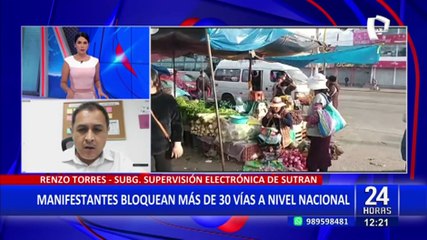 Hay 36 puntos de tránsito bloqueado a nivel nacional, señaló funcionario de la Sutran