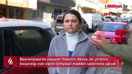 Bayrampaşa'da eski eşe kimyasal maddeli saldırı