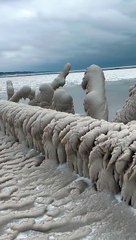Beach Gets Iced Over