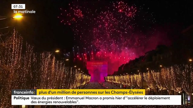 Nouvel An: Privés d'éclat depuis deux ans en raison de la pandémie, les Champs-Élysées ont accueilli 1 million de personnes, selon les autorités, pour le passage à 2023 - Regardez