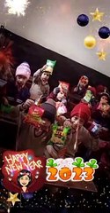 Celebrating school party with small friends