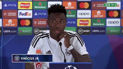 Full Champions League Media Conference Real Madrid's Vinícius Jr.