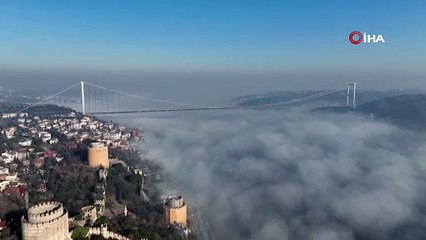 Fatih Sultan Mehmet Köprüsü'nde muhteşem manzara! Dron ile görüntülendi