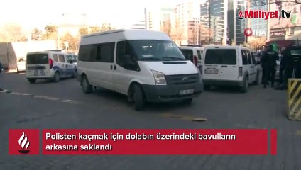 Gardırop üzerinde saklanırken yakalandı! Polis böyle seslendi